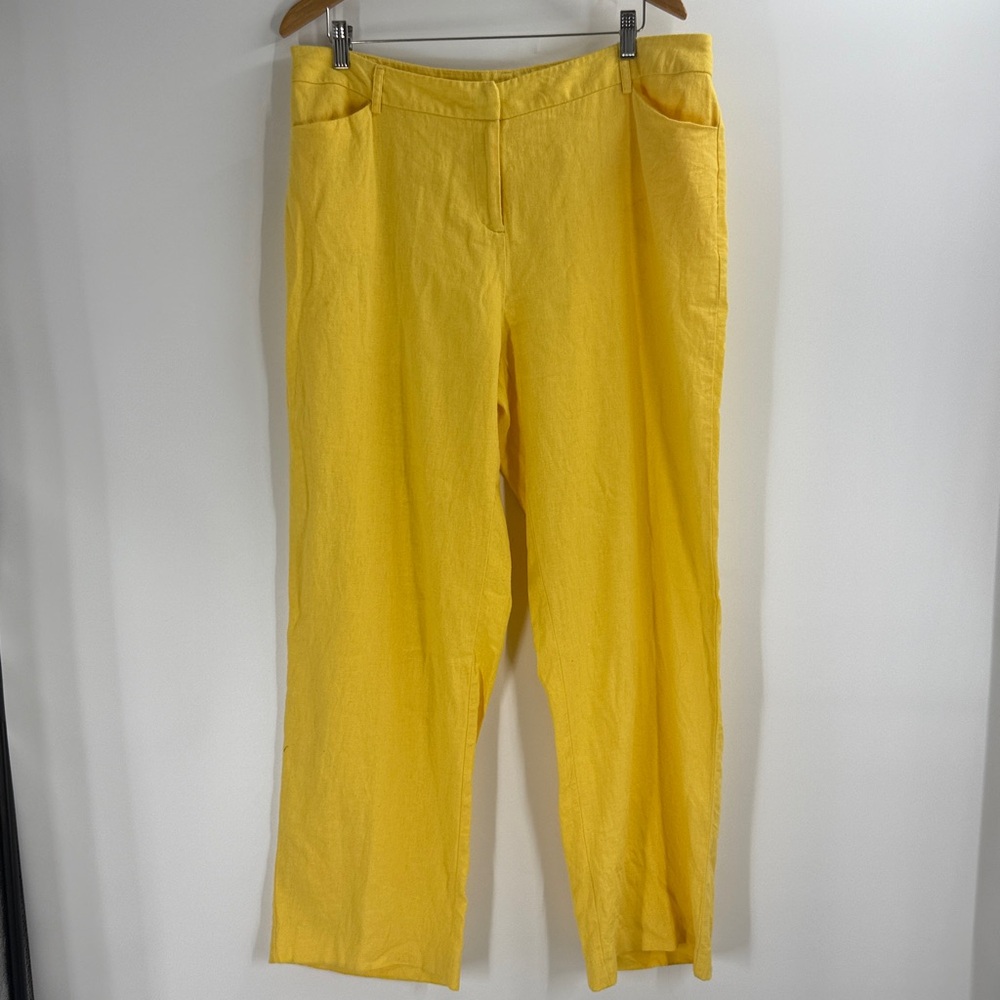 Linen blend pants womens relaxed fit pockets wide leg spring summer